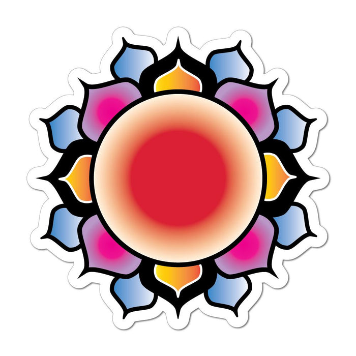 Flower Lotus Hippie Buddhism Colourful Floral Henna Car Sticker Decal
