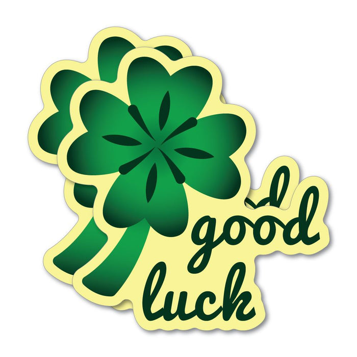 2X Good Luck Clover Sticker Decal