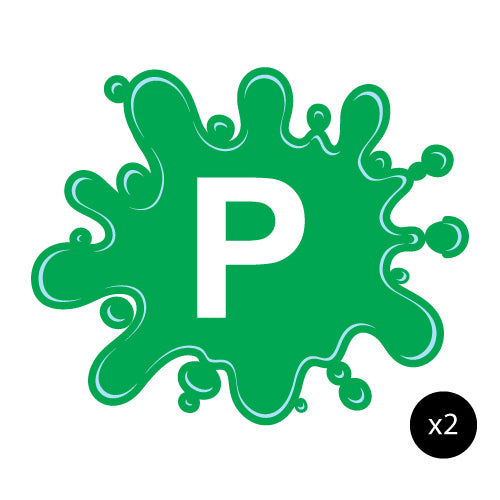2X P Plate Splatter Green X2 Jdm Sticker Decal