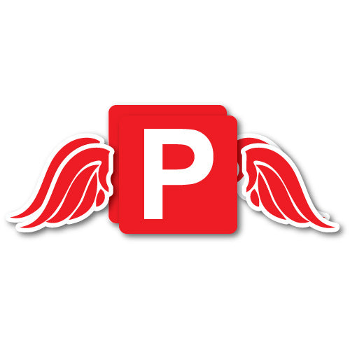 2X P Plate Red Wings Jdm Sticker Decal
