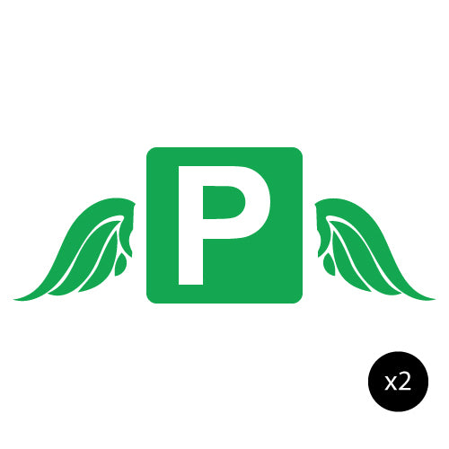 2X P Plate Green Wings Jdm Sticker Decal