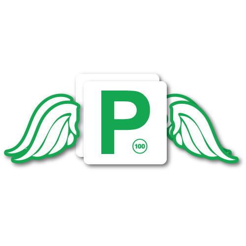 2X P Plate Green Qld Wings Jdm Sticker Decal