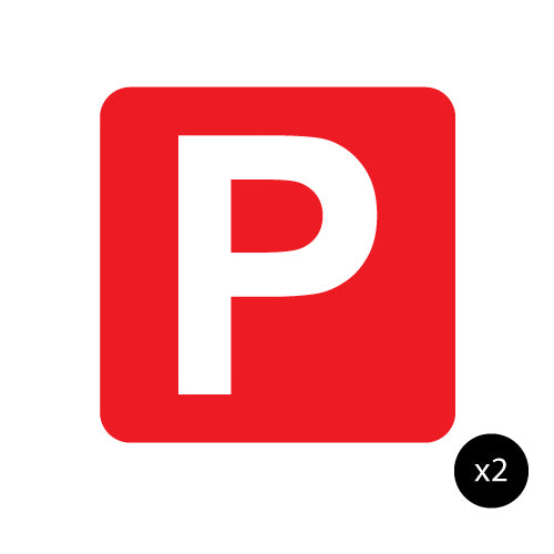 2X P Plate Red Jdm Sticker Decal