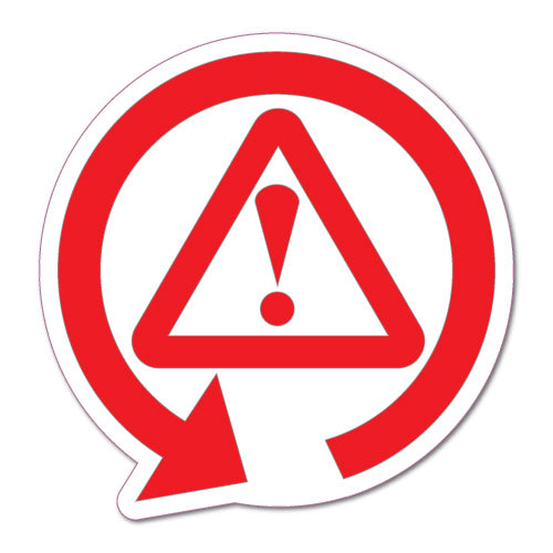 Warning Round Arrow Sticker Decal