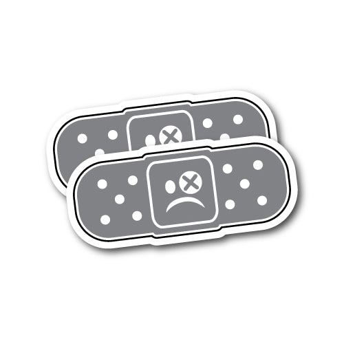 2X Bandaid Sad Face Jdm Sticker Decal