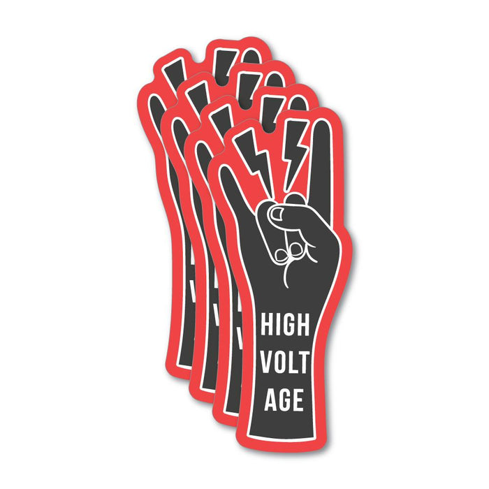 4X Lightning High Voltage Hand Sticker Decal