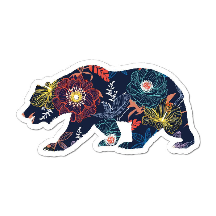 Bear Pattern Floral Pretty Textiles Animal Love Laptop Cute Car Sticker Decal