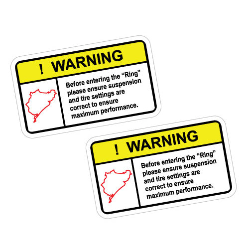 2X Warning Maximum Performance Nurburgring Jdm Sticker Decal