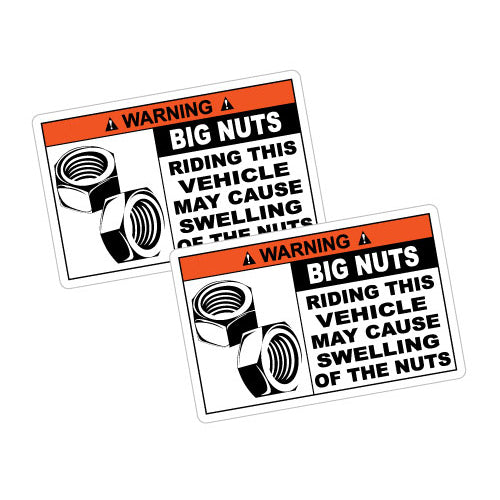 2X Warning Big Nuts May Cause Swelling Jdm Sticker Decal