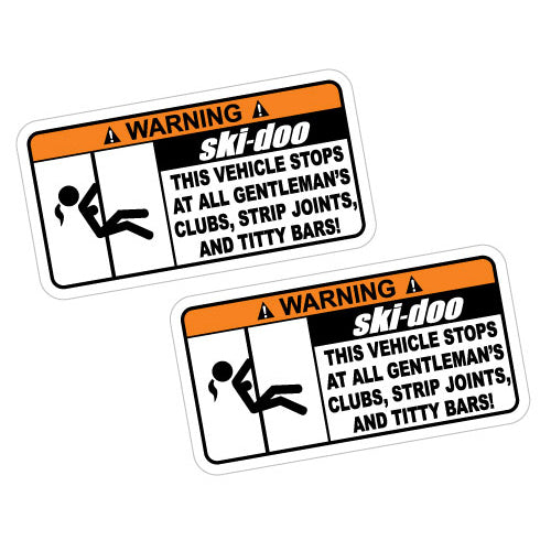 2X Warning Ski-Doo Sticker Decal