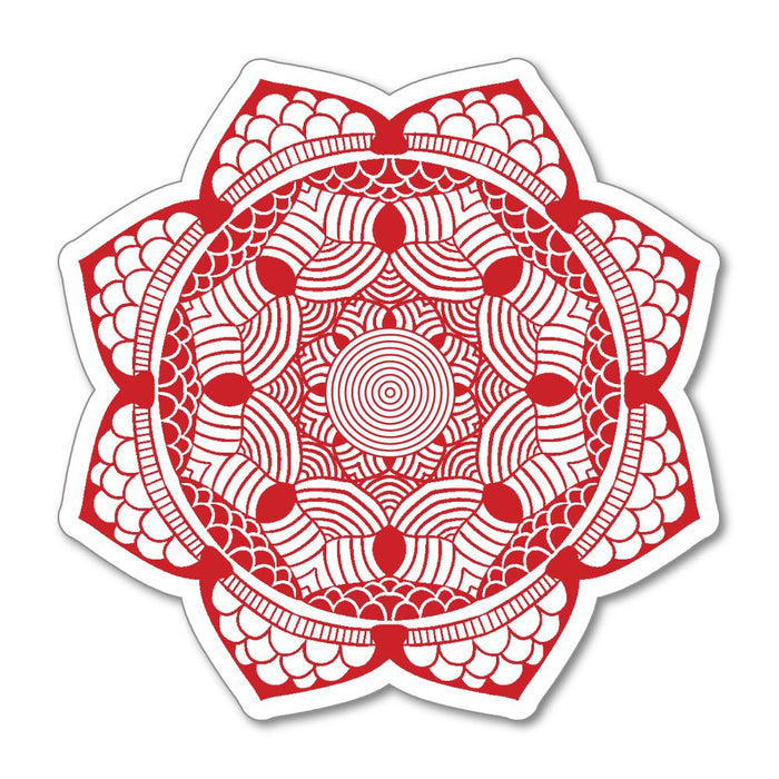 Red Mandala Flower Sticker Decal