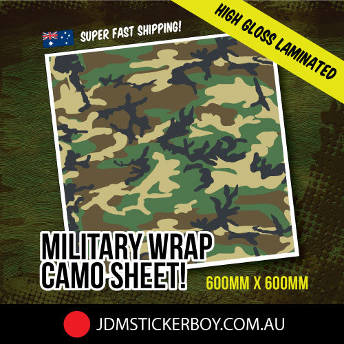 Military Wrap Camo Vivid Green 600Mm X 600Mm Stickerbomb Wrap