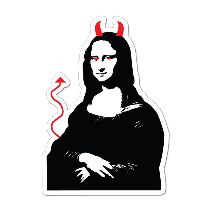 Mona Lisa Parody Art Funny The Joconde Famous Devil Car Sticker Decal