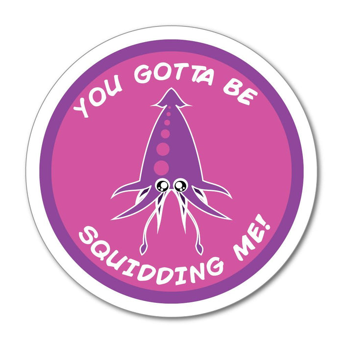 You Gotta Be Squiddin Me Pun Squid Joke Funny Pink Cute Purple Car Sticker Decal