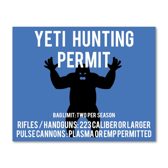 Yeti Hunting Permit Sticker Decal