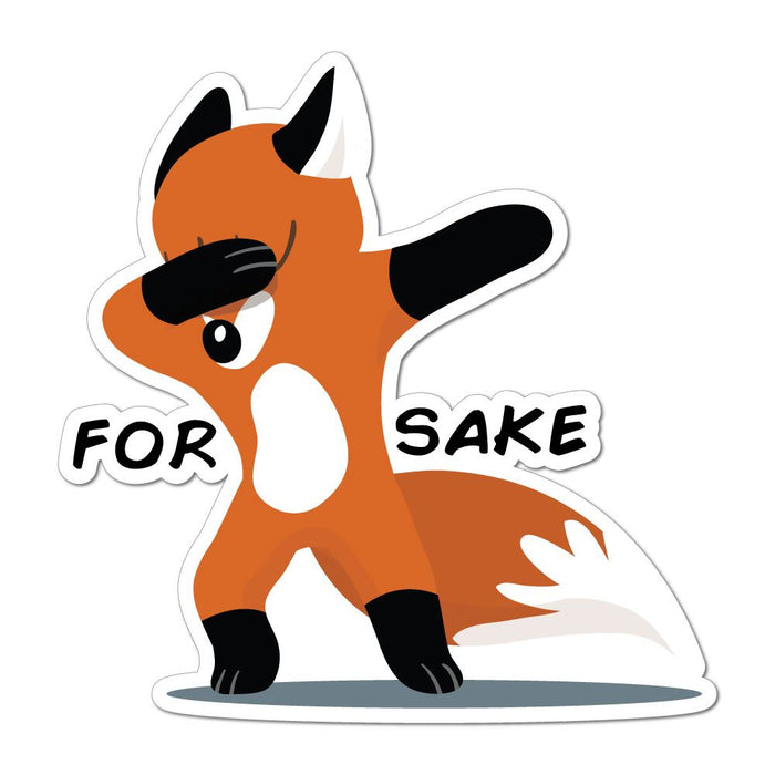 For Fox Sake Pun Funny Joke Animal Cute Rude Car Sticker Decal