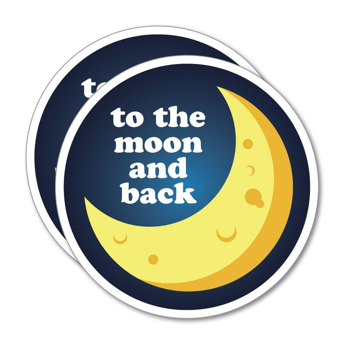 2X To The Moon And Back Sticker Decal