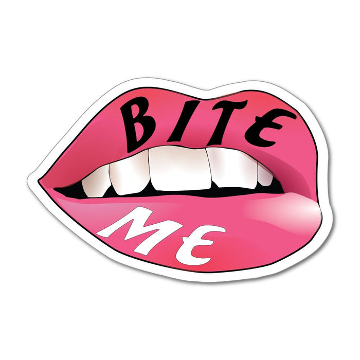 Bite Me Lips Mouth Female Sexy Kiss Girl Tongue Car Sticker Decal