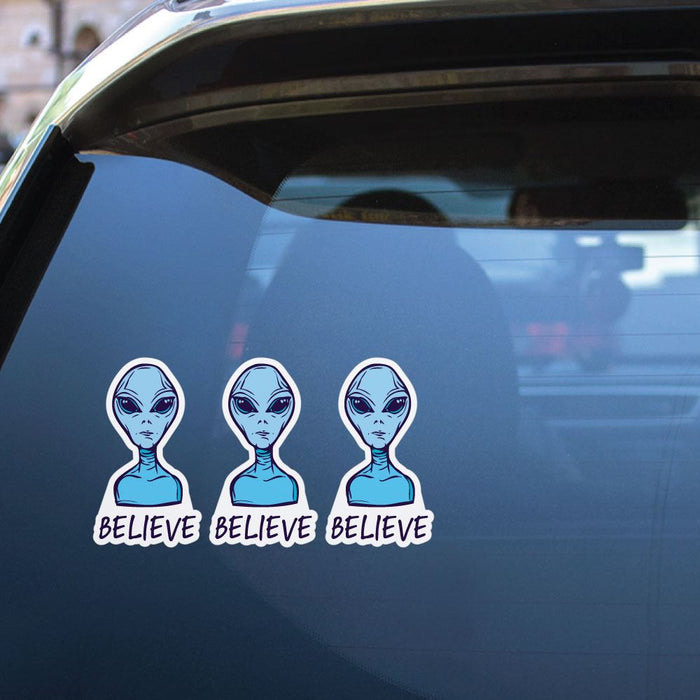3X Believe In Aliens Sticker Decal