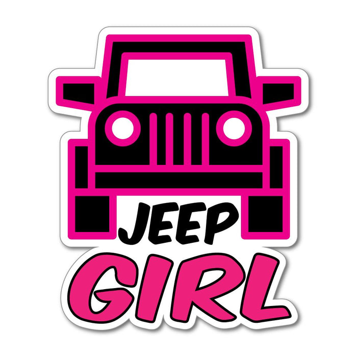 Jeep Girl Pink Black Car Drive Woman Car Sticker Decal
