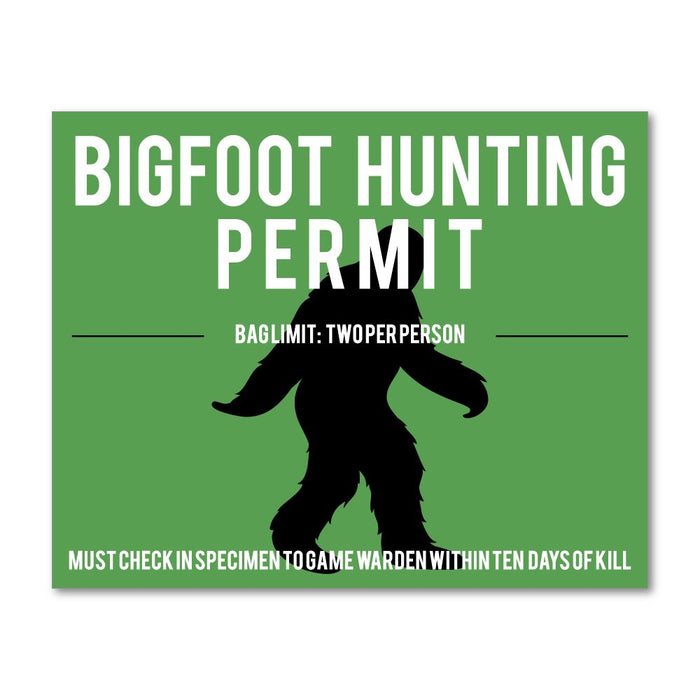 Bigfoot Hunting Permit Sticker Decal