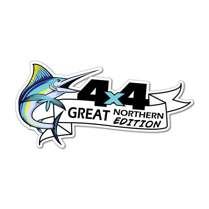Great Northern Edition Fish Marlin 4X4 4Wd Offroad Bush Car Sticker Decal