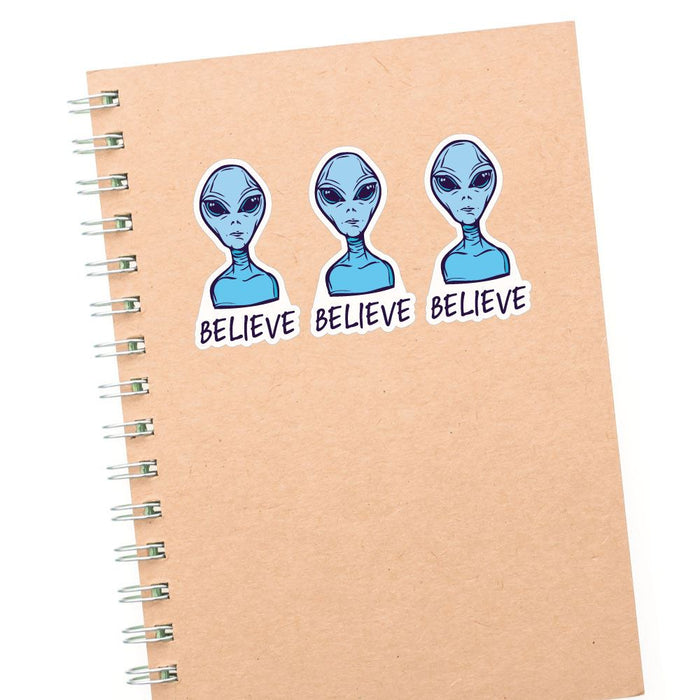 3X Believe In Aliens Sticker Decal