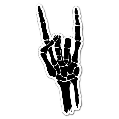 Skelton Hand Laptop Helmet Sticker