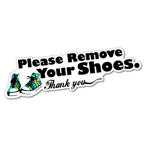 Please Remove Your Shoes Sticker