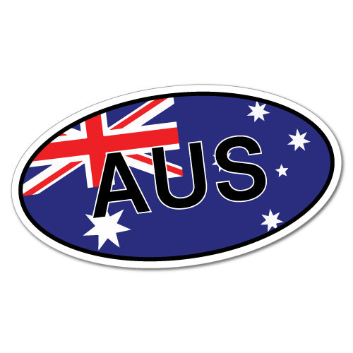 Aus Country Code Australia Oval Flag Sticker
