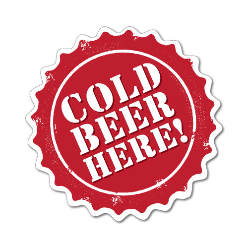 Cold Beer Here Eski Caravan Fridge Sticker