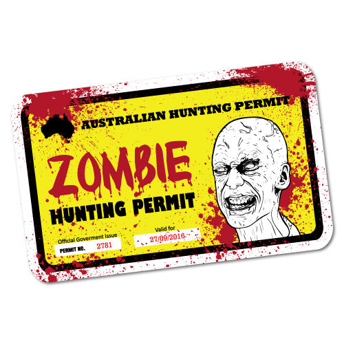 Australian Zombie Hunting Permit Sticker