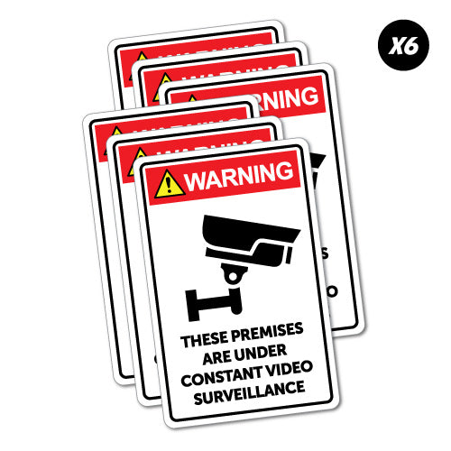 6X Warning Premises Video Surveillance Sticker