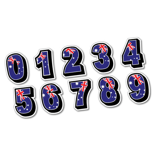Aussie Flag Numbers Sticker
