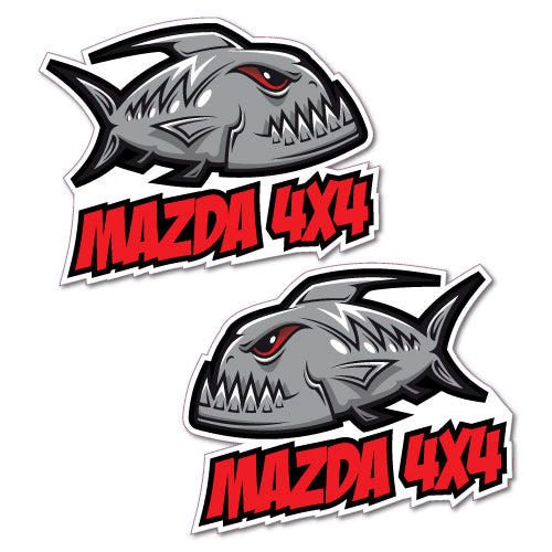 4X4 Piranha Sticker For Mazda