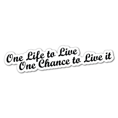 One Life One Chance To Live It Sticker