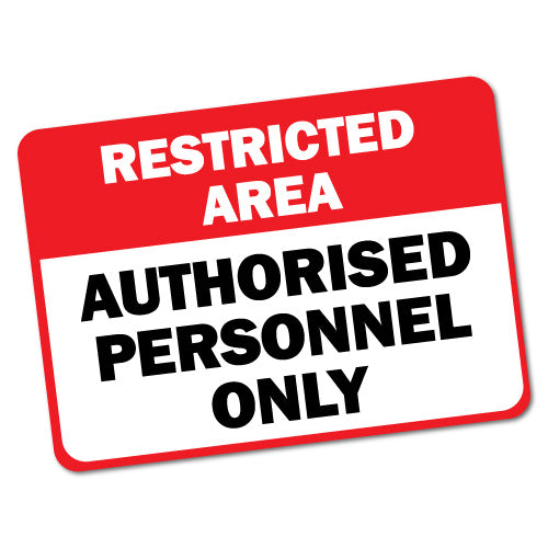 Restricted Personnel Sticker