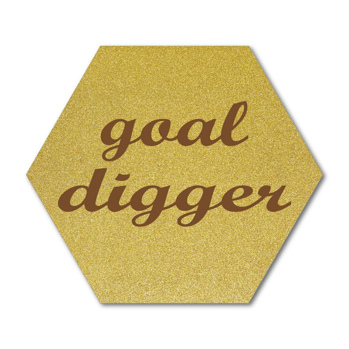 Goal Digger Gold Glitter Funny Success Work Hard Inspiration Car Sticker Decal