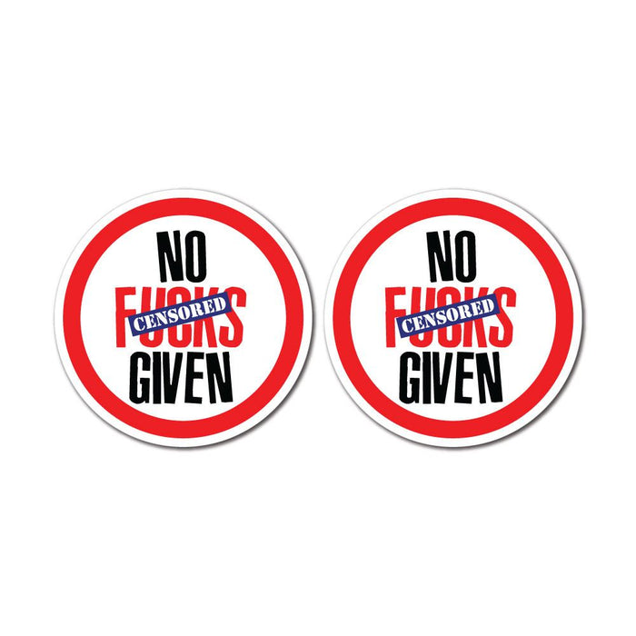 2X No Fcks Given Sign Sticker Decal