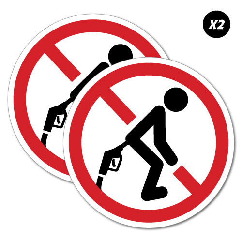 2X No Bent Over Fuel Petrol Sticker