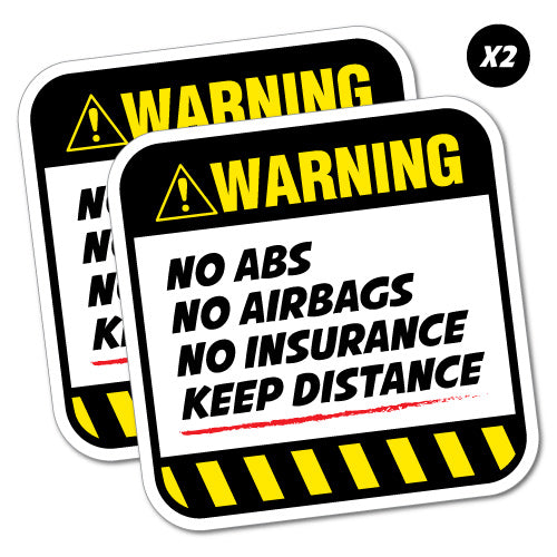2X Warning Keep Distance Sticker