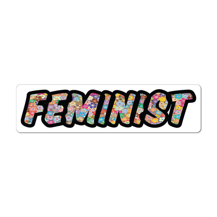 Feminist Floral Flower Typography Colourful Pattern Car Sticker Decal