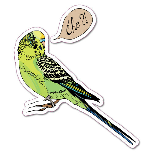 Budgie Car Laptop Sticker