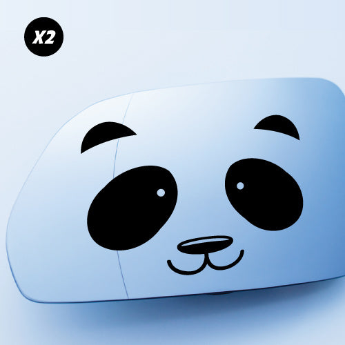 2X Panda Smily Face Rearview Mirror Sticker