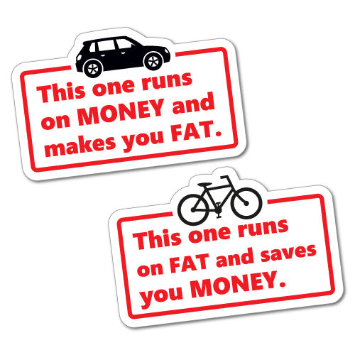 This One Runs On Fat Bicycle Sticker