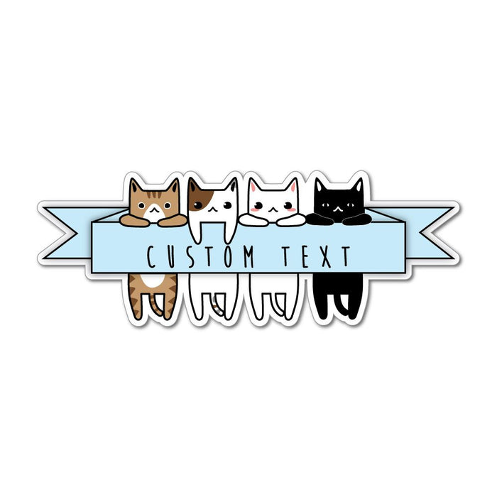 Custom Cat Pet Banner Cute Funny Notebook Car Sticker Decal