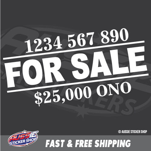 For Sale Custom Tel Num & Price Sticker
