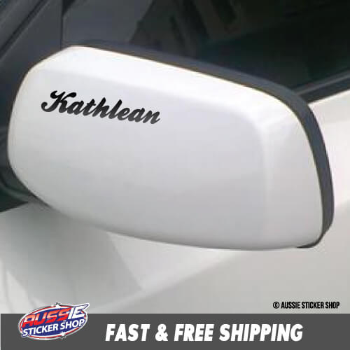 2X Custom Text Side View Mirror Sticker
