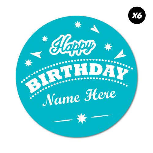 6X Custom Name Boy'S Birthday Sticker