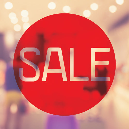 Clear Sale Round Shop Window Sticker